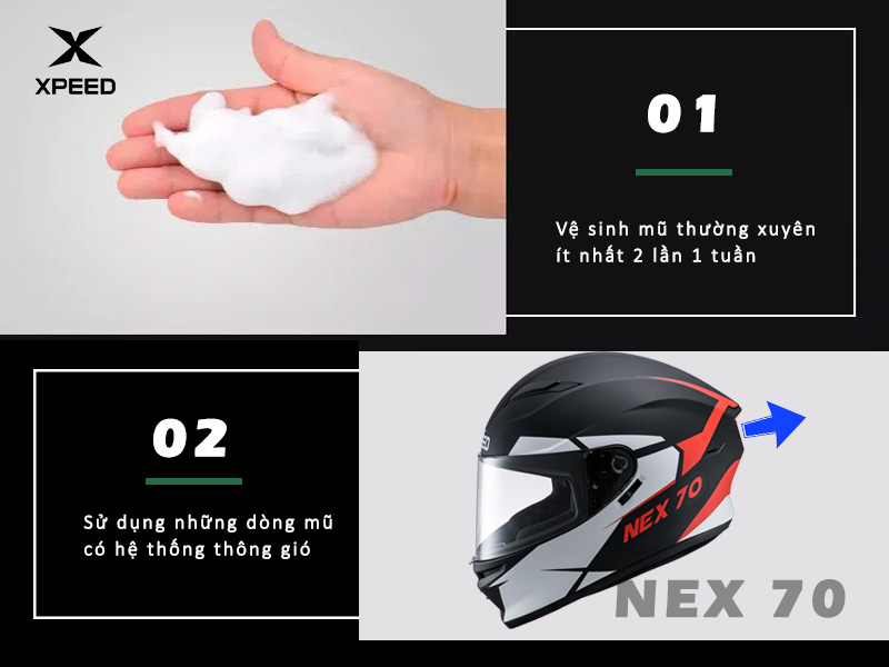 Vệ sinh mũ bảo hiểm thường xuyên