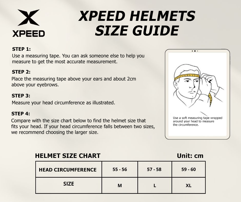 bảng size mũ xpeed